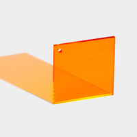 Feuille acrylique orange semi transparente de 3mm/de 5mm, matière première acrylique, acrylique à haute transparence, adaptée aux besoins du client