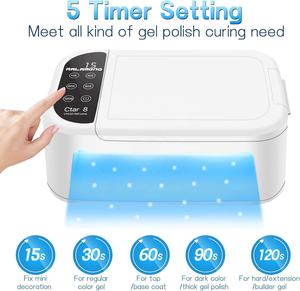 Luz LED UV para uñas de gel de 180W, lámpara de uñas LED UV <span class=keywords><strong>Mega</strong></span> Gel con cable con 5 temporizadores, lámpara profesional para curar uñas con reposabrazos para uñas - Product Image 2