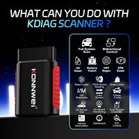 KONNWEI KDIAG 5, Herramienta de Diagnóstico Automotriz OBD2 con Bluetooth, Lector de Códigos, Control Bidireccional, Reinicio de Servicios, Diagnóstico Completo de Sistemas