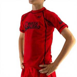 Rashguard de compression MMA BJJ personnalisé à manches courtes, sublimation, séchage rapide, pour entraînement de combat - Product Image 3