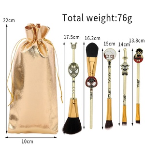 2025 Hot 5PCs Marvel Spider-Man Anime Brush Gold Handle Pinceles de <span class=keywords><strong>maquillaje</strong></span> Cepillo cosmético profesional Regalo - Product Image 4