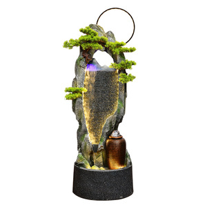 Chinese Style Floor Standing Water Fountain Resin Rockery Landscape Decor With Led Light For Living Room Office <b>Humidifier</b> - Product Image 5