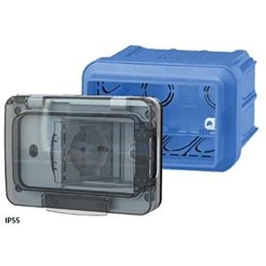 4Box Prise murale Schuko 1 prise, indice de protection IP55, 230 V, ABS blanc, type encastré 503 - Product Image 3