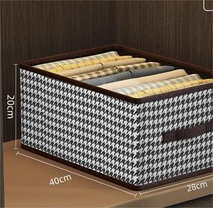 Boîte de rangement pliable en tissu pour vêtements, organisateur avec cadre en acier, pour vêtements et pantalons, boîte de rangement pour armoire - Product Image 4