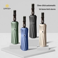 Parapluie automatique résistant aux intempéries à 16 baleines pour hommes |   OEM/ODM et Vente en Gros |   Résistant au vent et UPF50+