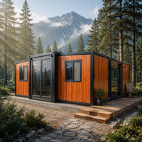Nouvelle maison conteneur modulaire de luxe 2026 de 40 pieds, 1 chambre, entièrement meublée, portable, pour restaurant, haute intensité, pliable