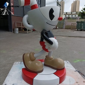 Sculpture en résine mignonne de Cuphead, décoration spatiale sur le thème du jeu, artisanat en fibre de verre personnalisé (vente chaude au Moyen-Orient et en Europe) - Product Image 3