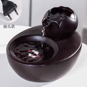 Fontaine à eau en céramique pour chats, abreuvoir automatique pour animaux de compagnie avec design détachable, style feuille, unité unique - Product Image 2