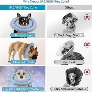 可调式软狗锥形项圈，带条纹图案丝带，舒适伊丽莎白女王甜甜圈宠物恢复项圈，适合所有猫狗 - Product Image 6