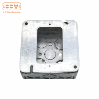 Anneau de fixation carré pré-galvanisé en acier de 4 pouces, 1 emplacement, 52C0, cache-dispositif plat pour boîte de jonction électrique carrée standard de 4 pouces