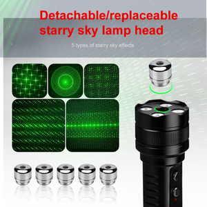 Ngoài trời đầy sao Bầu Trời Đèn đầu màu xanh lá cây màu xanh ánh sáng laser bị hỏng cửa sổ búa có thể sạc lại LED Torch ánh sáng đèn pin chiến thuật - Product Image 5