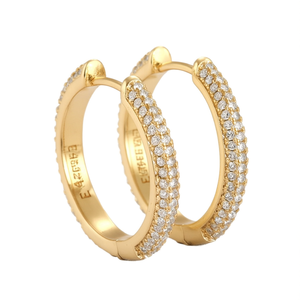 Orecchini a Cerchio in Oro Bianco E4203 con Diamanti Incastonati, Gioielli di Lusso per Donna - Product Image 1