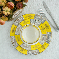 Set Perlengkapan Makan Porselen dan Mangkuk TQ Manufacturers, Set Peralatan Makan Keramik Kreatif Baru, Piring Sajian untuk Hotel
