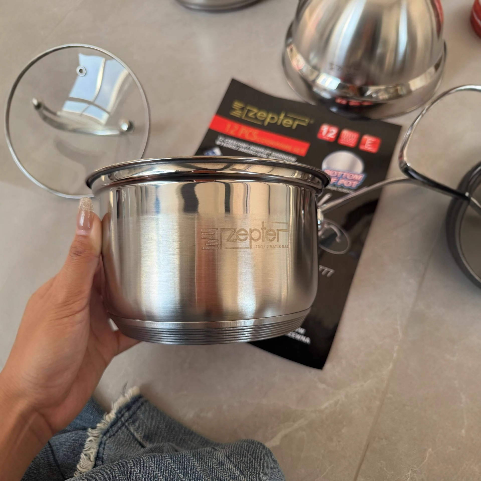 Zepter China 12-Piece 201 Stainless Steel Set Pot ZP2777 Non-Stick
