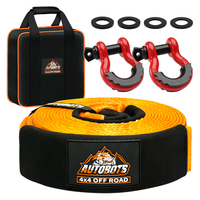 Kit de sangles de remorquage robustes AUTOBOTS 35000lbs (7,5 cm x 6 m) avec manilles en D de 3/4 pouces pour 4x4 tout-terrain