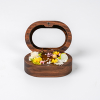 Nouvelle boîte à alliances en bois avec fleurs préservées, vente directe d'usine, cadeau floral pour la Saint-Valentin, mariage