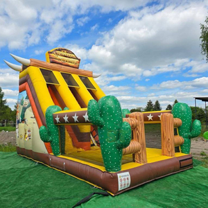 Château gonflable commercial Jungle World avec toboggan, maison de rebond gonflable, toboggan sec à thème <span class=keywords><strong>cactus</strong></span> - Product Image 2