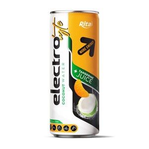 OEM 250ml bebida lata agua de coco con jugo de mandarina sabor puré electrolito - Product Image 2