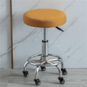 Housse <span class=keywords><strong>de</strong></span> chaise ronde pour <span class=keywords><strong>tabouret</strong></span>, housse <span class=keywords><strong>de</strong></span> chaise pivotante <span class=keywords><strong>de</strong></span> couleur unie housse <span class=keywords><strong>de</strong></span> chaise <span class=keywords><strong>de</strong></span> bureau respirante et extensible - Product Image 5