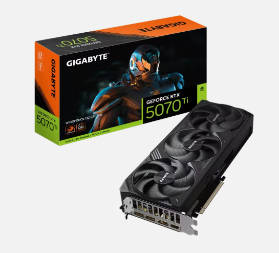 New GIGABYTE RTX 5070 Ti WINDFORCE OC SFF 16G Desktop Fan Graphics Card