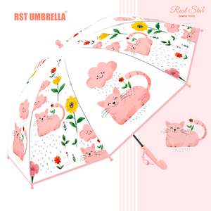 RST <span class=keywords><strong>Real</strong></span> <span class=keywords><strong>Star</strong></span> Cool CAT Impresión Linda Chica Paraguas Dibujos animados A prueba de viento Niños Paraguas - Product Image 5