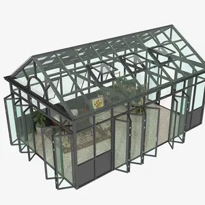 Baivillaアルミニウム合金サンルームカスタム屋外ガラスルームテラスヨーロピアンスタイルのヴィラ透明シェードハウス