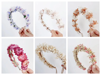 Kit de Couronne de Mariée Personnalisée pour Décorations de Mariage, Couronne Florale Artisanale Romantique et Exquise en Fleurs Séchées, Parfaite pour Anniversaire et Fêtes
