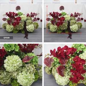 Red <b>Green</b> Silk Realistic Artificial Wedding Aisle Flowers Floor Arrangement for Ceremony Decoration Aisle <b>Runner</b> Decor - Product Image 2