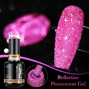 BORN PRETTY PRO Highly Pigmented UV Nail Gel <b>Polish</b> Wholesale Trending <b>Black</b> Neon Red Reflective Glitter Flash Disco Gel Nails - Product Image 5