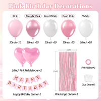 Kit de décoration de ballons roses pour anniversaire, ensemble de ballons écologiques pour les décorations de fête d'anniversaire des filles, la Saint-Valentin et Halloween
