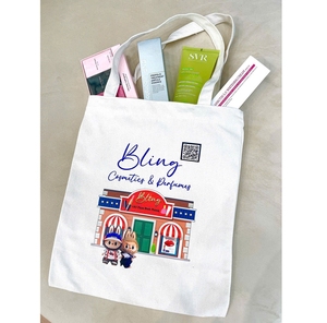 กระเป๋าผ้าแคนวาสสีขาวพิมพ์ลายซิลค์สกรีนแบบรีไซเคิล ขนาดกลาง เป็นมิตรกับสิ่งแวดล้อม สำหรับโปรโมชั่น ออกแบบเองได้ ขายส่งจำนวนมาก - Product Image 3