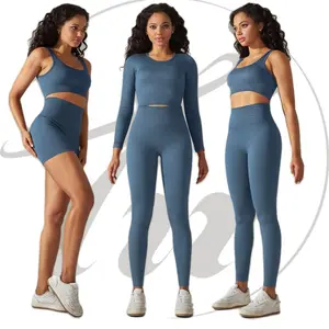 2023 комплект для спортзала, женская спортивная одежда, леггинсы для упражнений, одежда для фитнеса, комплекты для йоги, спортивные костюмы