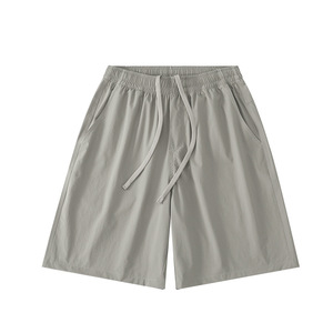 Shorts d'été décontractés pour hommes, séchage rapide, résistants à l'eau, extensibles dans quatre directions, légers, taille élastique, design cinq points, motif uni - Product Image 5