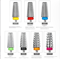Forets à ongles ronds à tête large 4XC 3XC pour machine de manucure et pédicure, vente en gros, jeu de forets à ongles en carbure violet 3/32 pouces