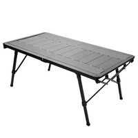 Nouvelle arrivée, table de pique-nique pliable portable en aluminium robuste, légère, combinée, pour le camping tactique en plein air, cuisine IGT