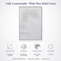 Peinture à la main 3d Minimalisme Moderne Abstrait Toile Peinture Art avec Texture et Pâte 24x36 Pouces avec Cadre en Bois pour Décoration Murale