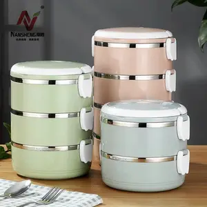 Hộp Cơm Trưa 3 Lớp Bằng Thép Không Gỉ Tiffin Hộp Cơm Trưa Bento Cách Nhiệt Với Máy Hâm Nóng Thực Phẩm