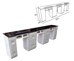 Mesa de uñas de madera de gran capacidad para manicura, muebles de salón de lujo directos de fábrica con múltiples cajones, <span class=keywords><strong>centro</strong></span> de peluquería y manicura - Product Image 3