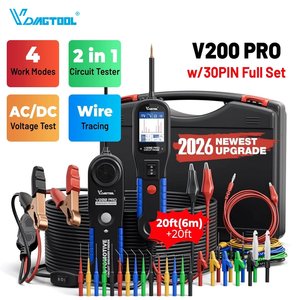 VDIAGTOOL V200Pro Kit de testeurs de sondes 30 pièces 12-24V Testeur de circuit automobile Détecteur de court-circuit/circuit ouvert pour câblage de voiture Garantie 2 ans - Product Image 1