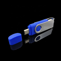 Swivel stik memori Usb C, Flash Drive 2.0 16GB 32GB 64GB 128GB 2 in 1 8GB Tipe C dengan Logo kustom