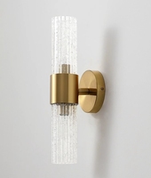 Lampe murale minimaliste pour chambre à coucher, style moderne, luxe haut de gamme, source de lumière LED, abat-jour en verre, commande par interrupteur