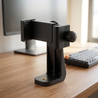 Support de téléphone de table, rotation à 360°, support de smartphone, adaptateur, hauteur réglable, plastique ABS, compatible avec les téléphones mobiles