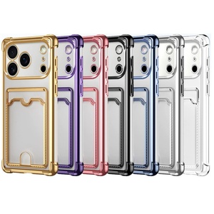 Fundas Protectoras Transparentes con Ranura para Tarjetas y Esquinas Reforzadas para iPhone 17 Air 16 15 14 13 Plus Pro Max, Cubierta Suave de TPU - Product Image 1
