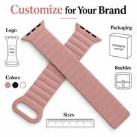 Bracelet de montre en silicone côtelé magnétique avec boucle ovale, couleurs et emballage personnalisés avec logo