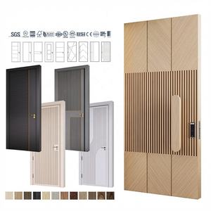 European American Modern Solid Wood Anti-Theft Main Entrance Front <b>Door</b> <b>for</b> Villa House Oak Walnut Finish Pivot Exterior <b>Door</b> - Product Image 3