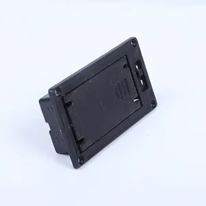 High Quality 2AAA Embedded Black Battery Holder/Case/Box With Cover And Switch