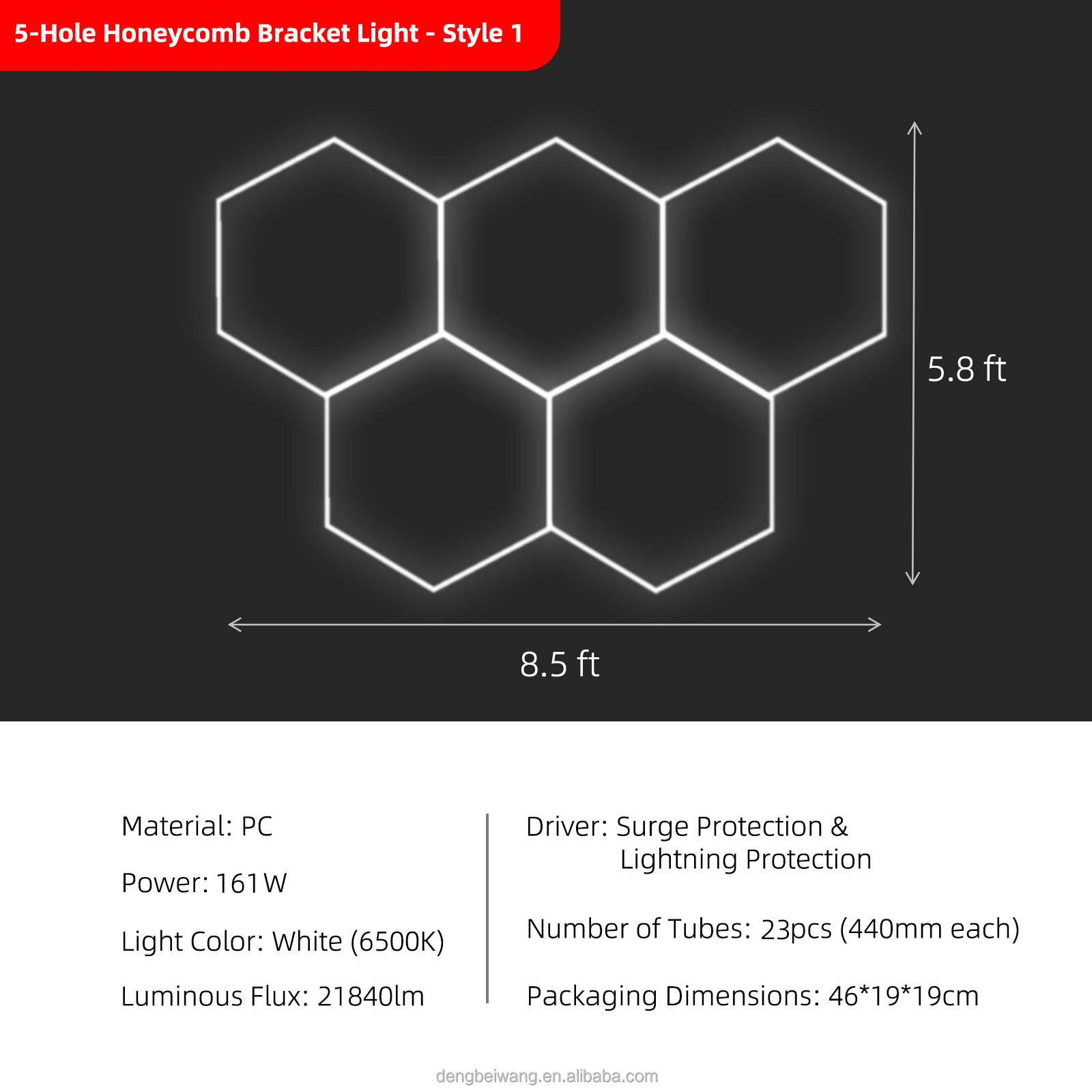 Estilo uno de la lámpara del panal 5-hole