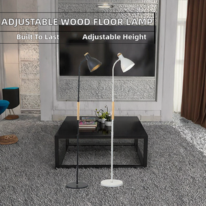 Lampe sur pied verticale réglable en hauteur, style nordique européen, en fer, LED blanc chaud, 90 CRI, 5000 lumens, pour salon - Product Image 2