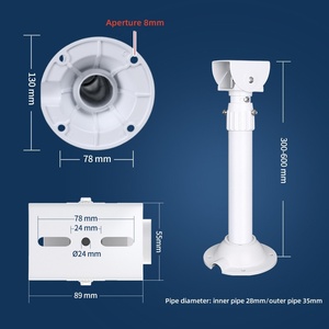Support mural pour caméra CCTV en alliage d'aluminium, longueur personnalisée 30-300 cm, étanche, avec gestion des câbles dissimulée, IP67 - Product Image 2