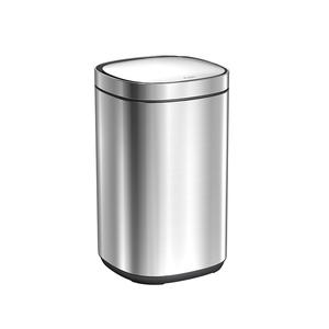 Rainbow Hand Trash Can <b>Stainless</b> <b>Steel</b> Cylindrical 2kg Indoor Push Button Flip Top Waste <b>Bin</b> For Home Kitchen Office Bathroom - Product Image 1